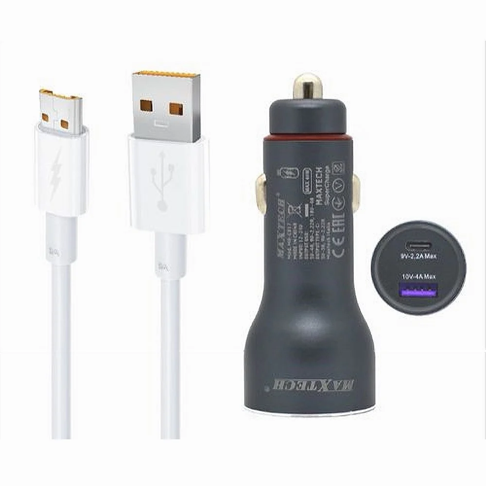 KIT CARICATORE AUTO USB RICARICA RAPIDA 40 W 5A CAVO DATI MICRO USB 1 MT MA-S04
