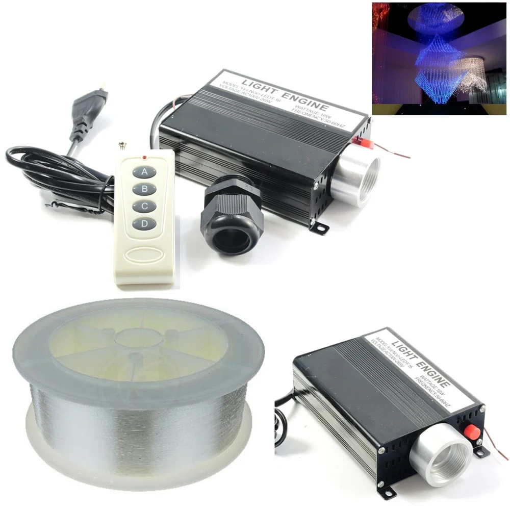 KIT CIELO STELLATO LED MULTICOLORE 16W + ROTOLO DA 1500MT FIBRA OTTICA 16 COLORI - TrAdE Shop Traesio
