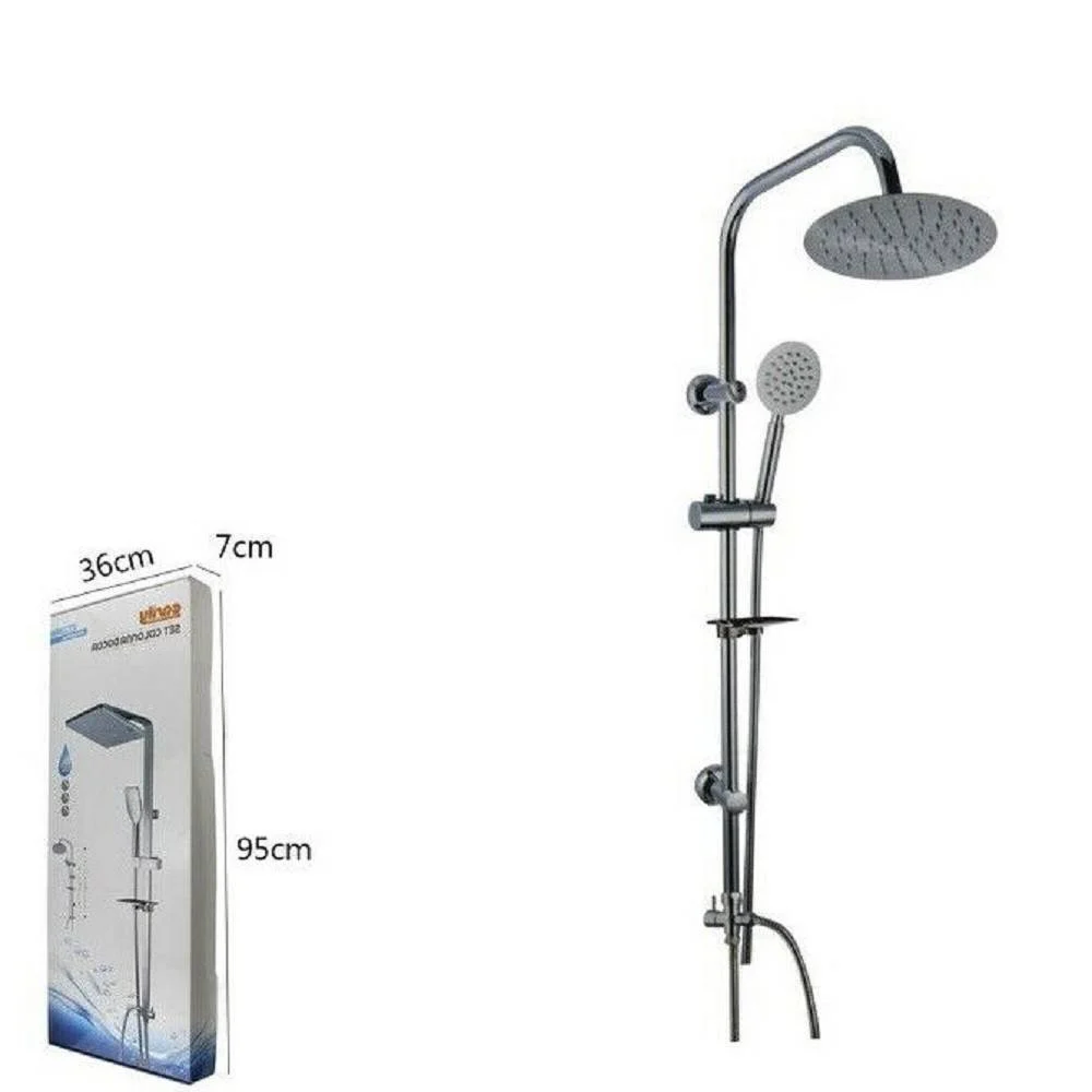 KIT COLONNA DOCCIA SALISCENDI MISCELATORE CROMATO RUBINETTO SOFFIONE BAGNO 69124 - Cleafe