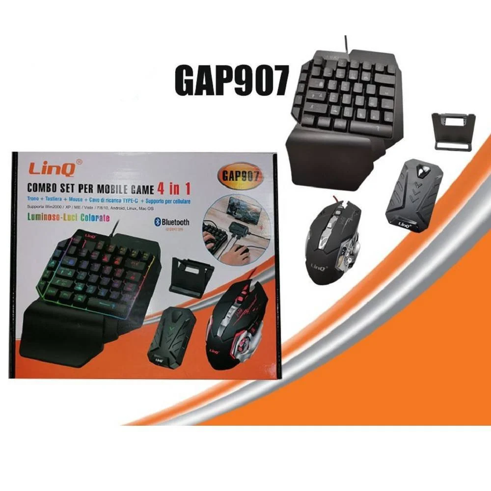 KIT COMBO 4IN1 SET PER MOBILE GAME ACCESSORI GIOCO PER SMARTPHONE BLUETOOTH GAP907 - Linq