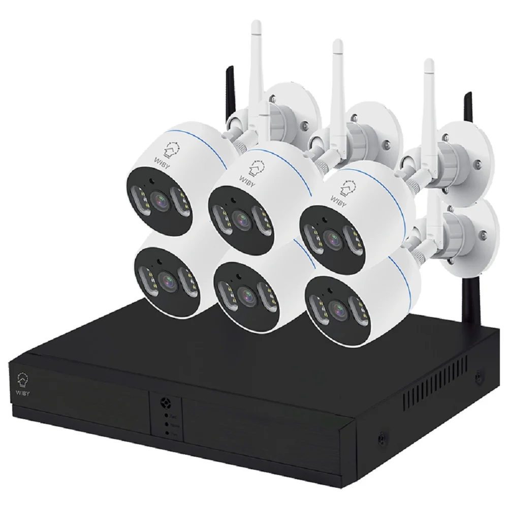 KIT DI 6 TELECAMERE DI VIDEOSORVEGLIANZA IP WIFI 1080P IP66 CON NVR TV-6125HE 8+6