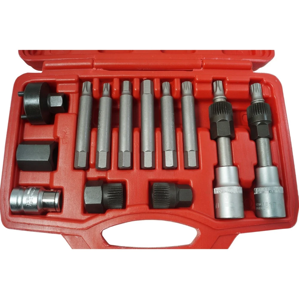 KIT DI CHIAVI PER SMONTAGGIO PULEGGIA E ALTERNATORE MOTORE AUTO 13 PEZZI - Trade_Ox