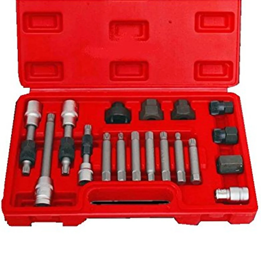 KIT DI CHIAVI PER SMONTAGGIO PULEGGIA E ALTERNATORE MOTORE AUTO 18 PEZZI VALIGIA - TrAdE Shop Traesio
