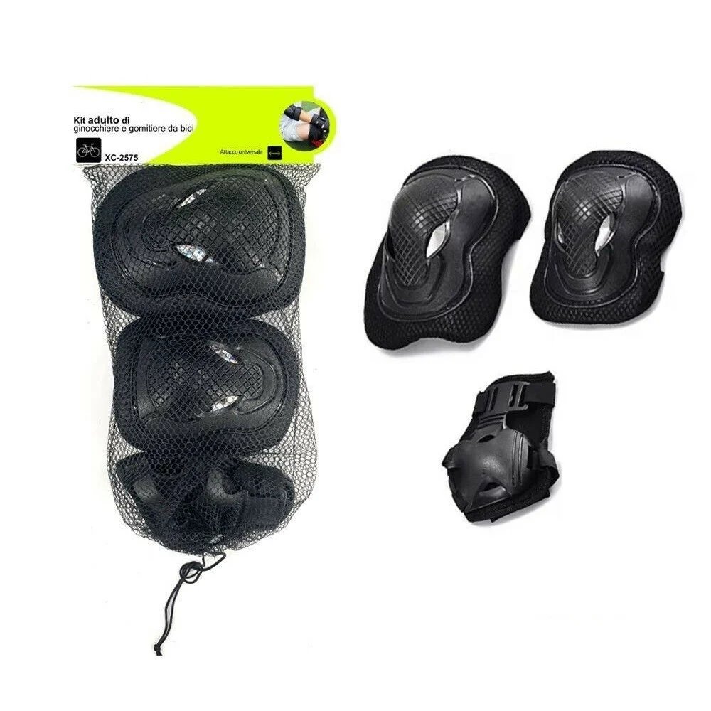 KIT DI GINOCCHIERE GOMITIERE PROTEZIONE ADULTI SPORT DA BICI BICICLETTA XC-2575