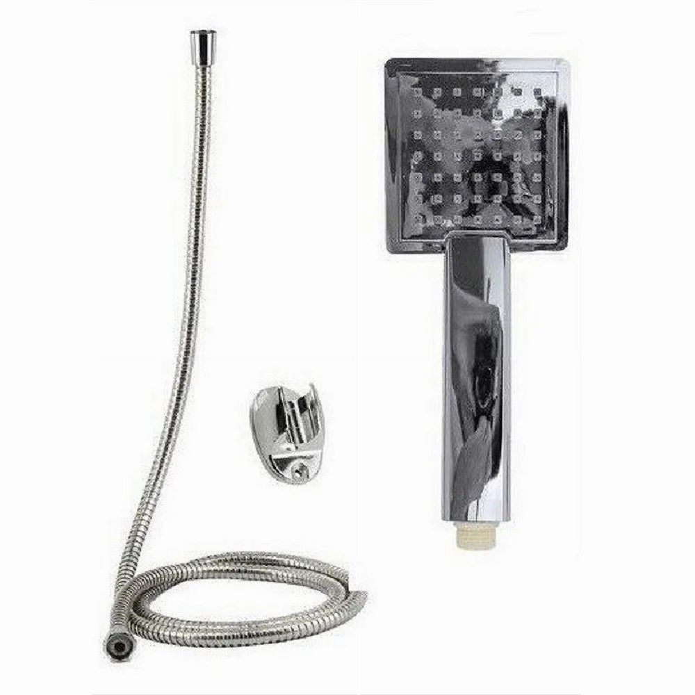 KIT DOCCETTA DOCCINO QUADRATO SOFFIONE DOCCIA BAGNO LACCIO 1,8 MT STAFFA 69304 - Cleafe