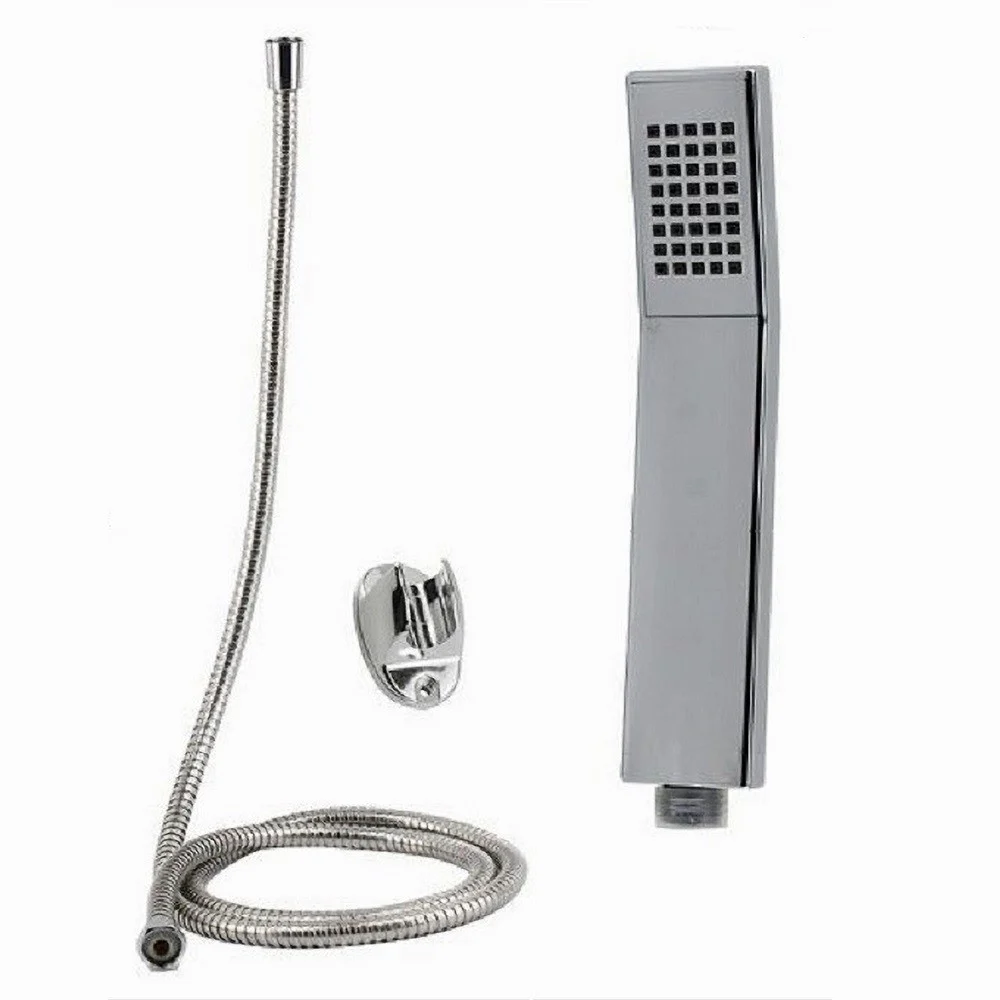 KIT DOCCETTA DOCCINO SOFFIONE RETTANGOLARE DOCCIA BAGNO 69088 LACCIO 1,8MT STAFFA - Cleafe