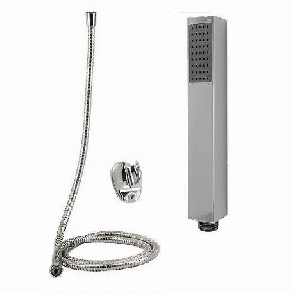 KIT DOCCETTA DOCCINO SQUADRATA BAGNO SOFFIONE DOCCIA LACCIO 1,8 MT STAFFA 69302 - Cleafe