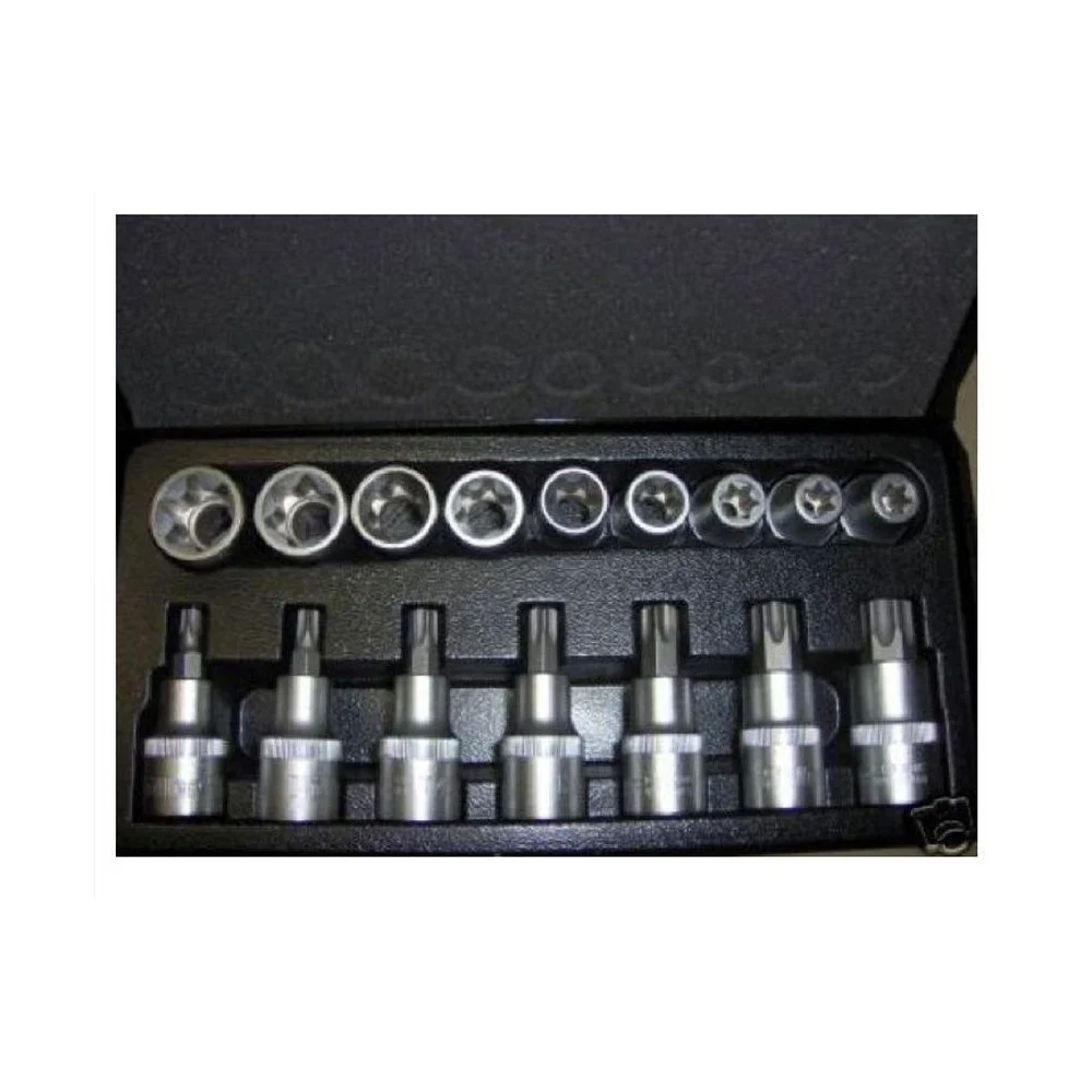 Kit Inserti e Bussole Boccole impronta torx per set 17 pezzi 1/2" 3 4 - TrAdE Shop Traesio