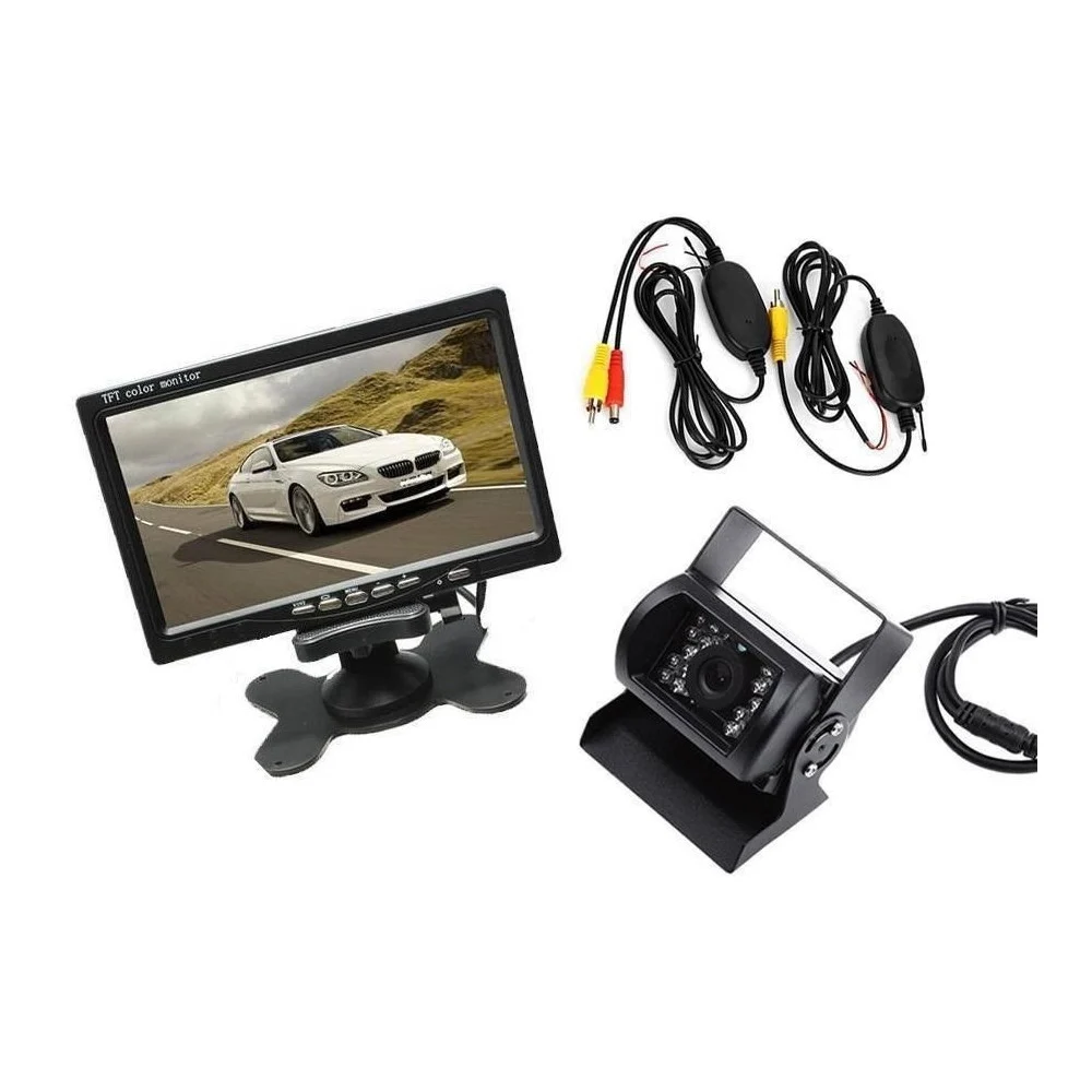 KIT MONITOR LCD 7" TELECAMERA RETROMARCIA WIRELESS WIFI PER CAMPER AUTO RIMORCHI - TrAdE Shop Traesio