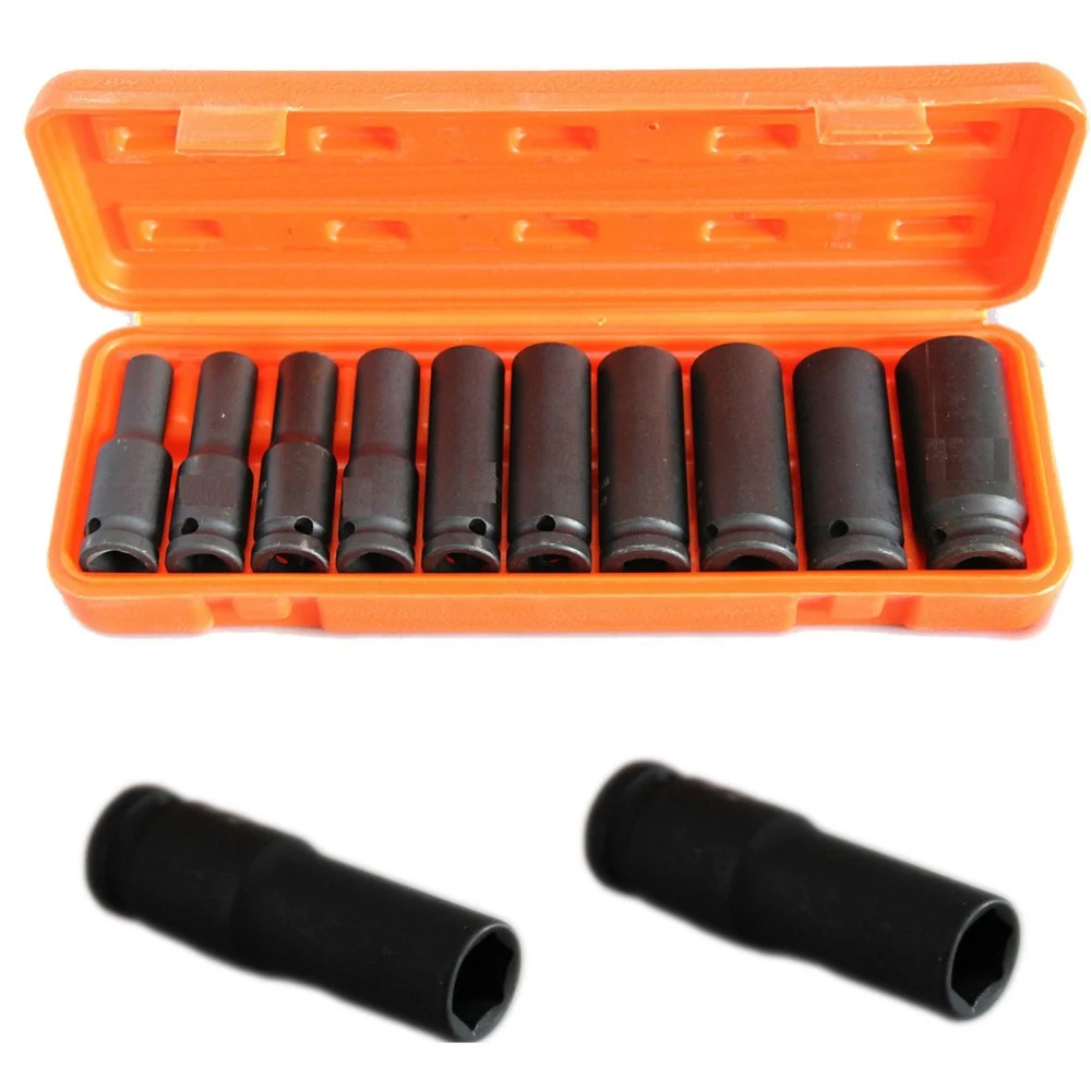 KIT SET 10 BUSSOLE 1/2" ESAGONALI PER AVVITATORE PISTOLA PNEUMATICA DA 10 A 24MM - TrAdE Shop Traesio