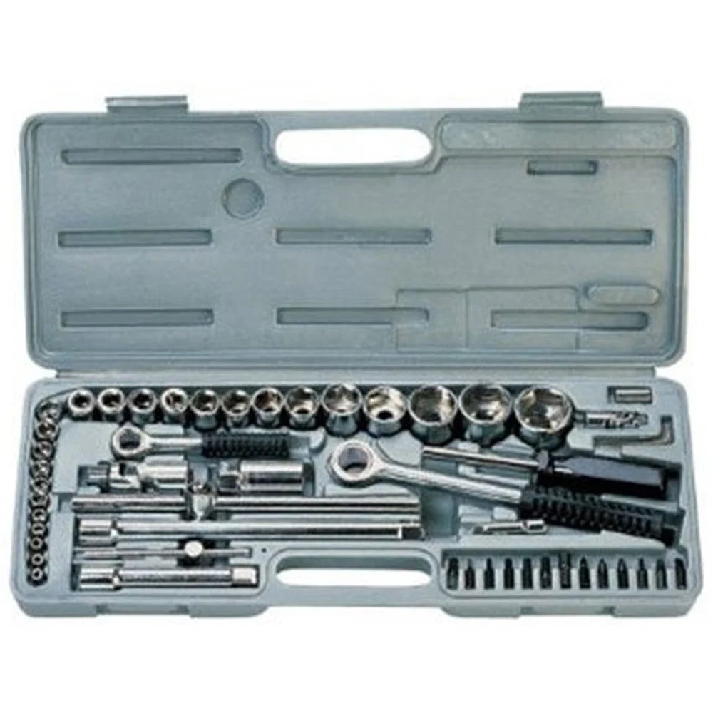 KIT SET CHIAVI A BUSSOLA CON CRICCHETTO 52 PEZZI CHROME VANADIUM PROFESSIONALE - TrAdE Shop Traesio