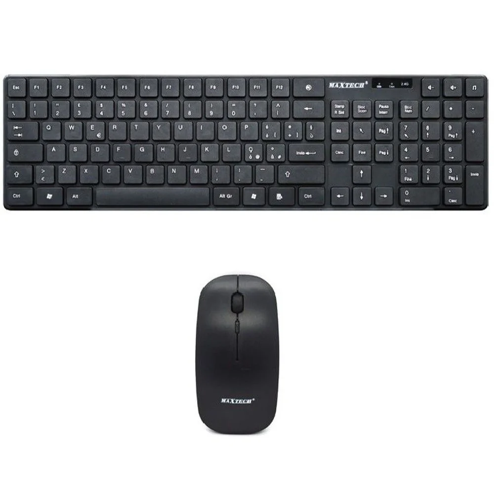 KIT TASTIERA WIRELESS MOUSE IMPERMEABILE 2.4GHZ PER PC LAYOUT ITALIANO EK-845M