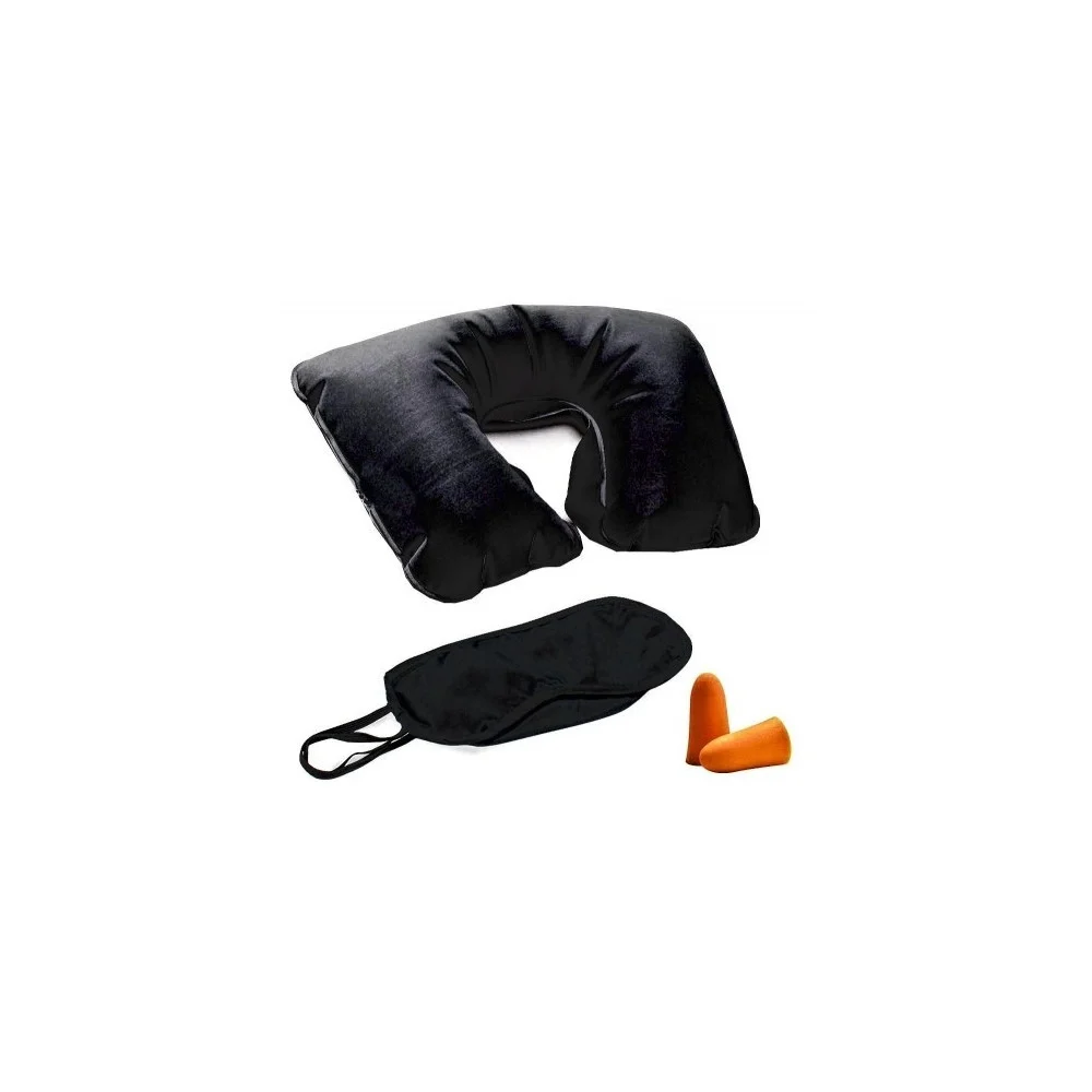 KIT TRAVEL SLEPPY DA 3 PZ. CUSCINO DA VIAGGIO, MASCHERINA E TAPPI ORECCHIE - TrAdE Shop Traesio
