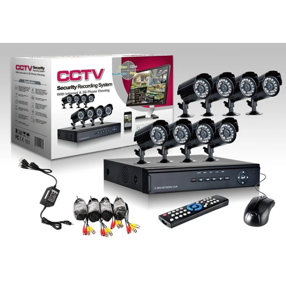 KIT VIDEOSORVEGLIANZA CCD DVR 8 CANALI TELECAMERA INFRAROSSI IR 24 LED LAN 3G - TrAdE Shop Traesio