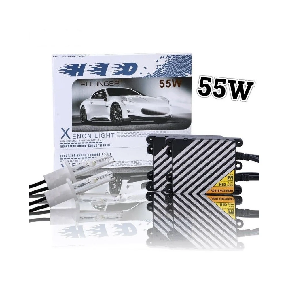 KIT XENON ROLLINGER 6000K 55W H7 HID FARI LUCE ALTA LUMINOSITA AUTO CENTRALINA - TrAdE Shop Traesio