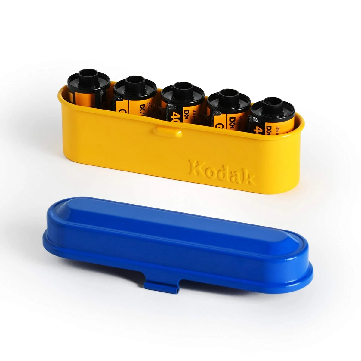 KODAK custodia in acciaio per 5 rullini 35mm retrò compatta blu
