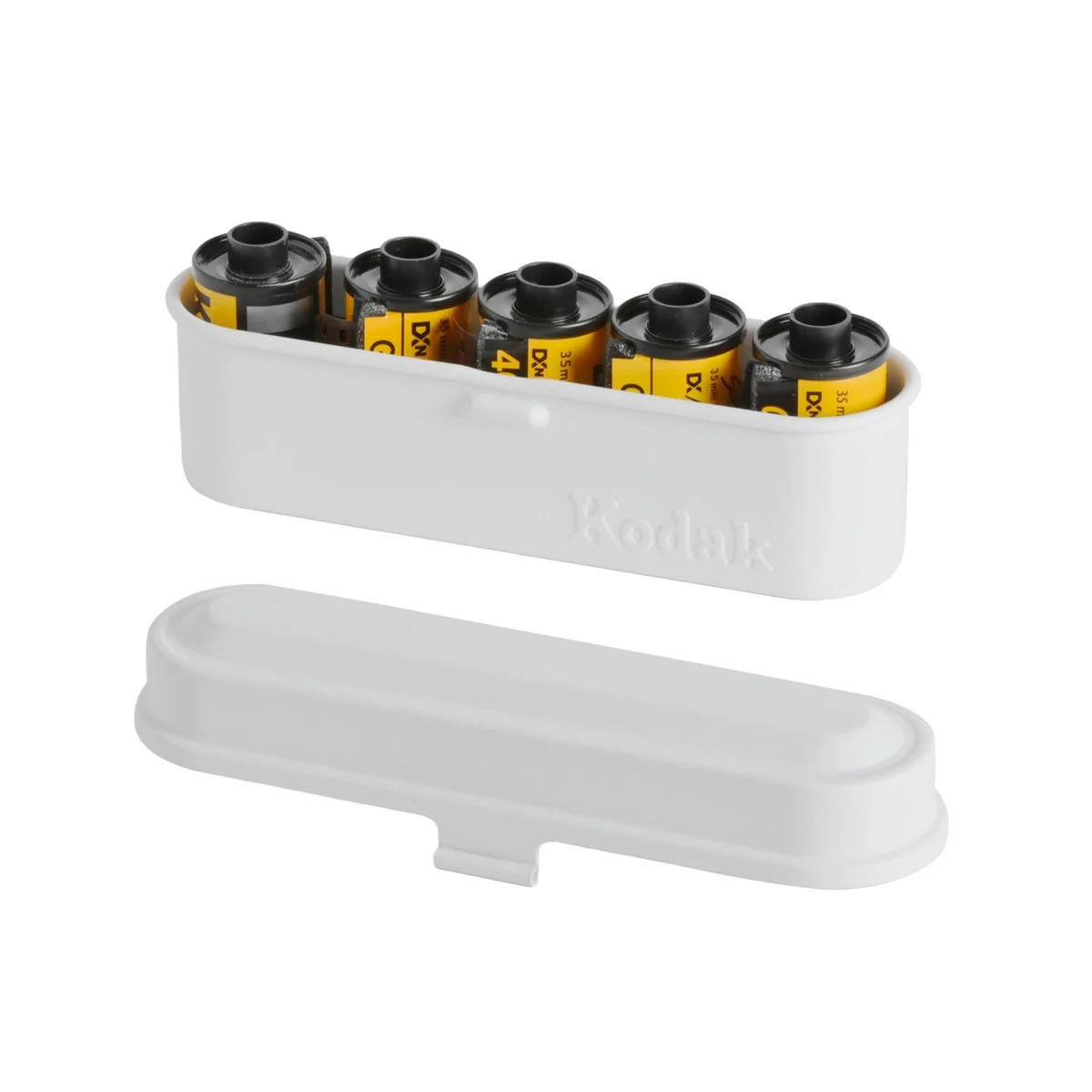 KODAK custodia per 5 rullini 35mm in acciaio stile retrò bianca