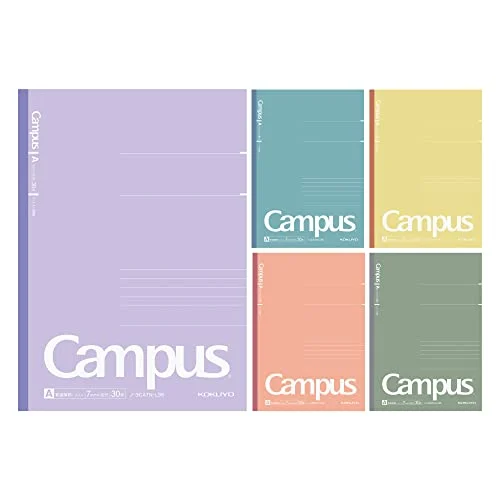 KOKUYO Campus Notebook B5 Dot A Ruled 5 Color Pack 7mm