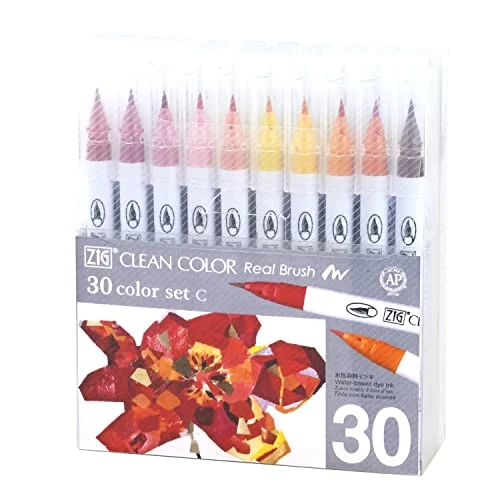 Kuretake Brush pen aqueous ZIG clean color real brush 30 colors RB-6000AT/30VC