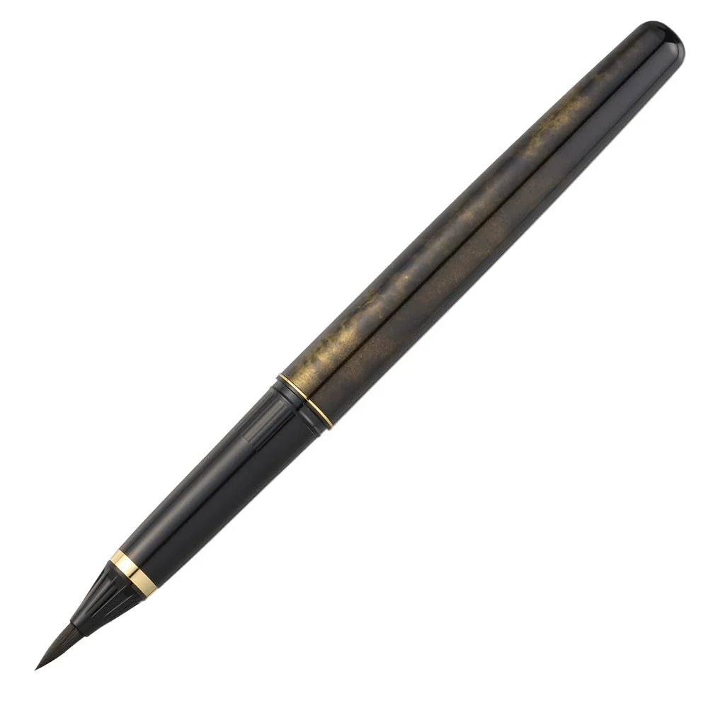 Kuretake Pluma Pincel Fuente Bekkou Estilo Dorado DW150-2 3 Tintas Incluidas