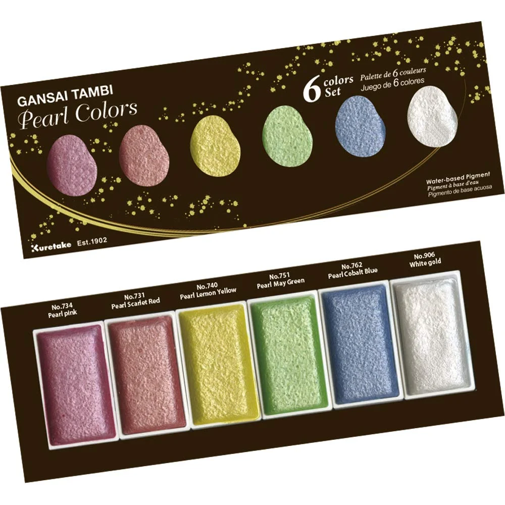 Kuretake Pearl Colors Watercolor Paint Set 6 Colors MC20PC 6V