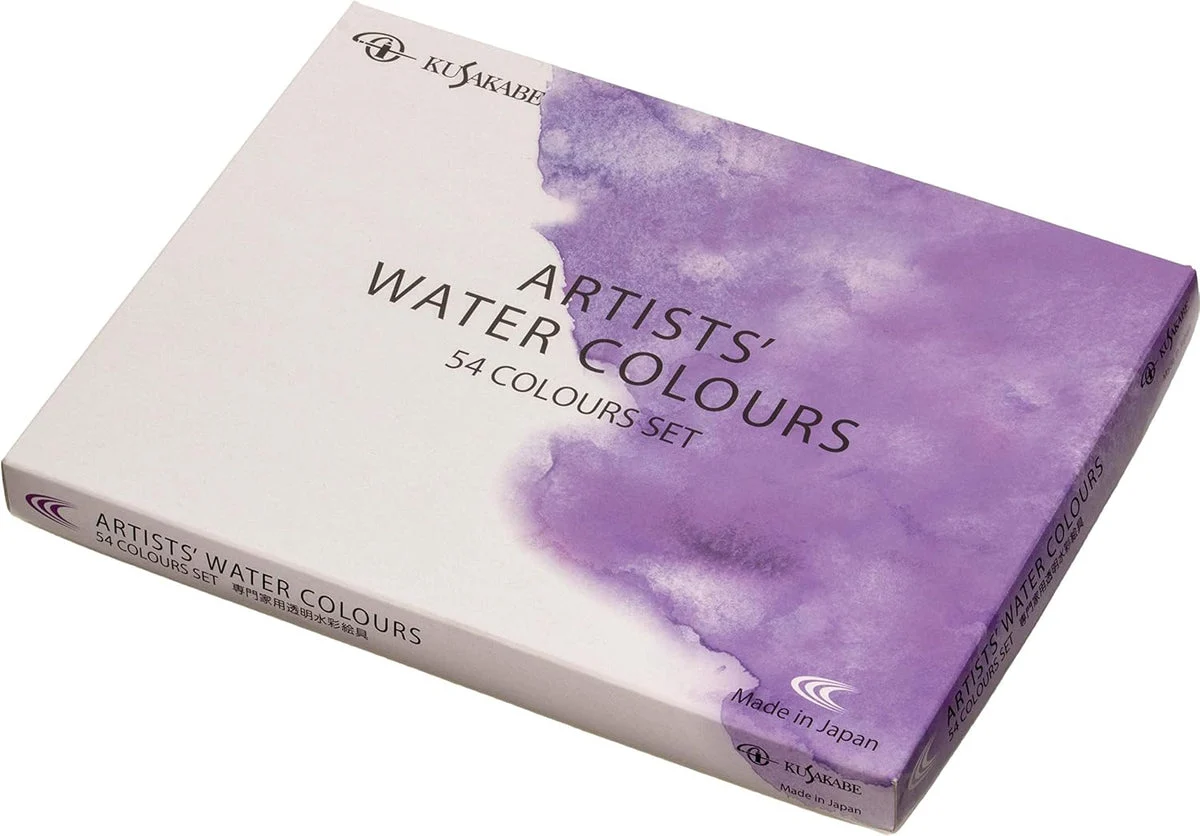 Kusakabe set di acquerelli trasparenti e luminosi, 54 colori, tubi 5 ml