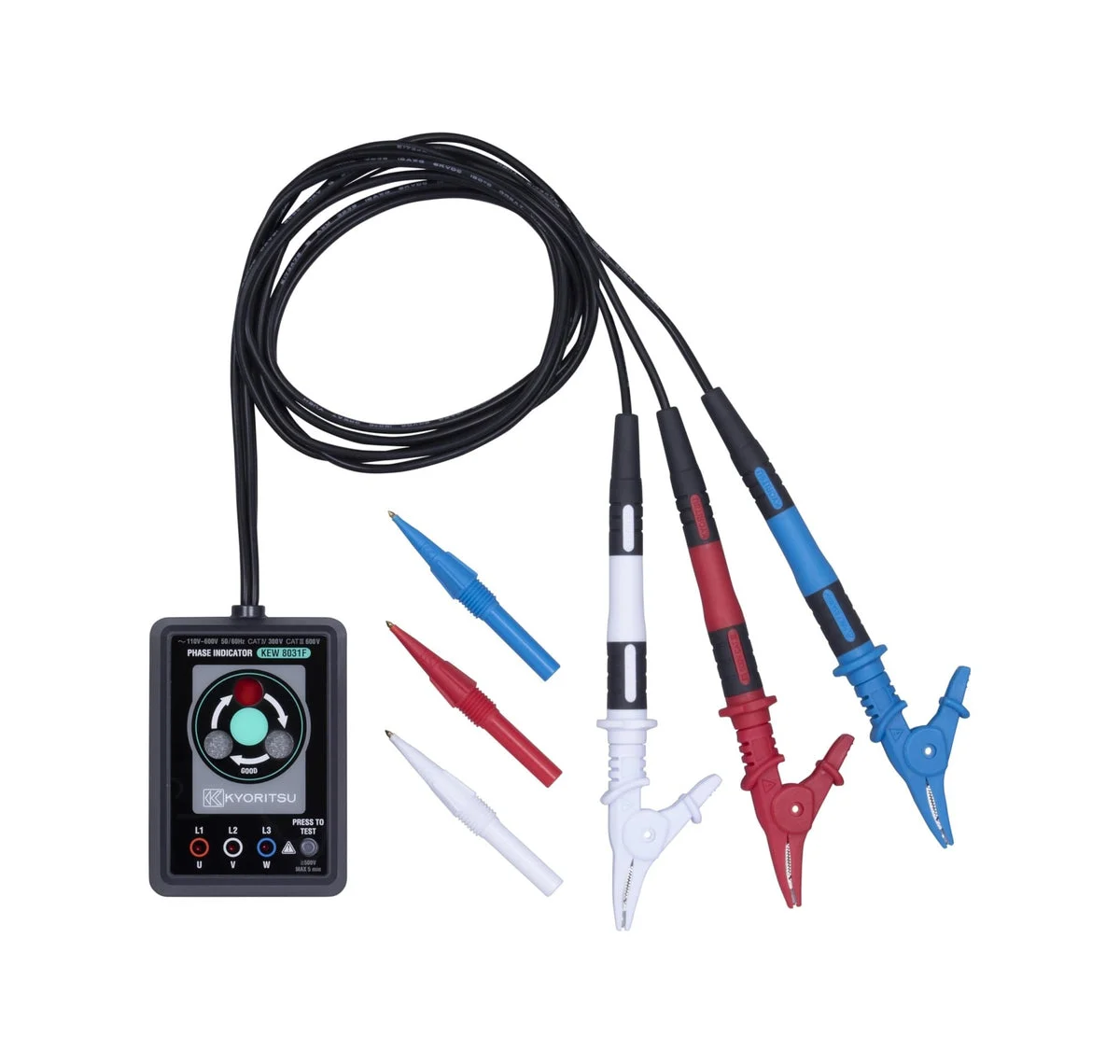 Kyoritsu tester sequenza fasi trifase 110–600 V 50/60 Hz senza batterie 8031F