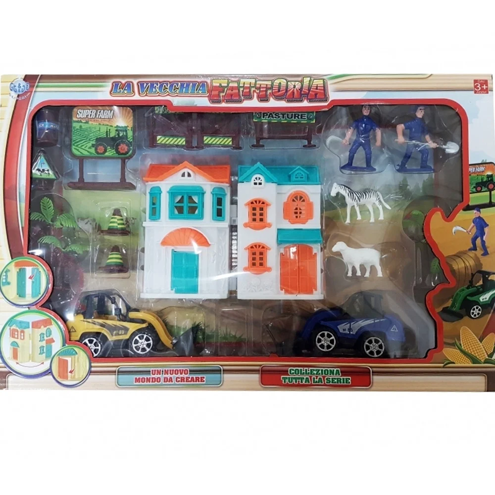 LA VECCHIA FATTORIA CASA TRASPORTABILE ZEBRA TRATTORE CARTELLO ACCESSORI ETA' 3+ - TrAdE Shop Traesio