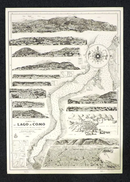carta – lago di como n. 1 – sponda occidentale (1982) - Arredamento marinaresco