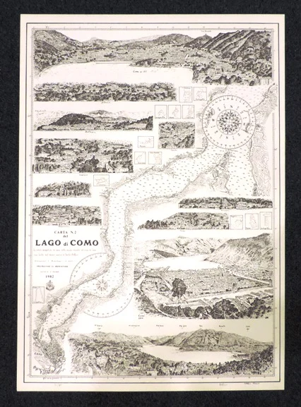 carta – lago di como n. 2 – sponda orientale (1982) - Arredamento marinaresco