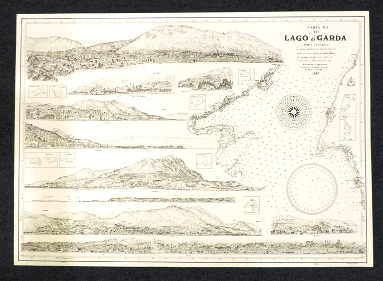 carta – lago di garda n. 3 – parte centrale (1987) - Arredamento marinaresco