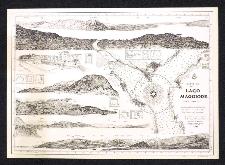 carta – lago maggiore n. 4 – parte centrale (1984) - Arredamento marinaresco