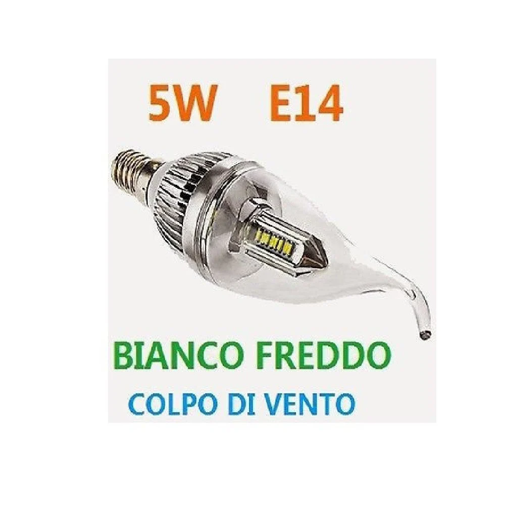 LAMPADA 20 LED 5W COLPO SOFFIO DI VENTO E14 TRASPARENTE LAMPADINA BIANCO FREDDO - TrAdE Shop Traesio
