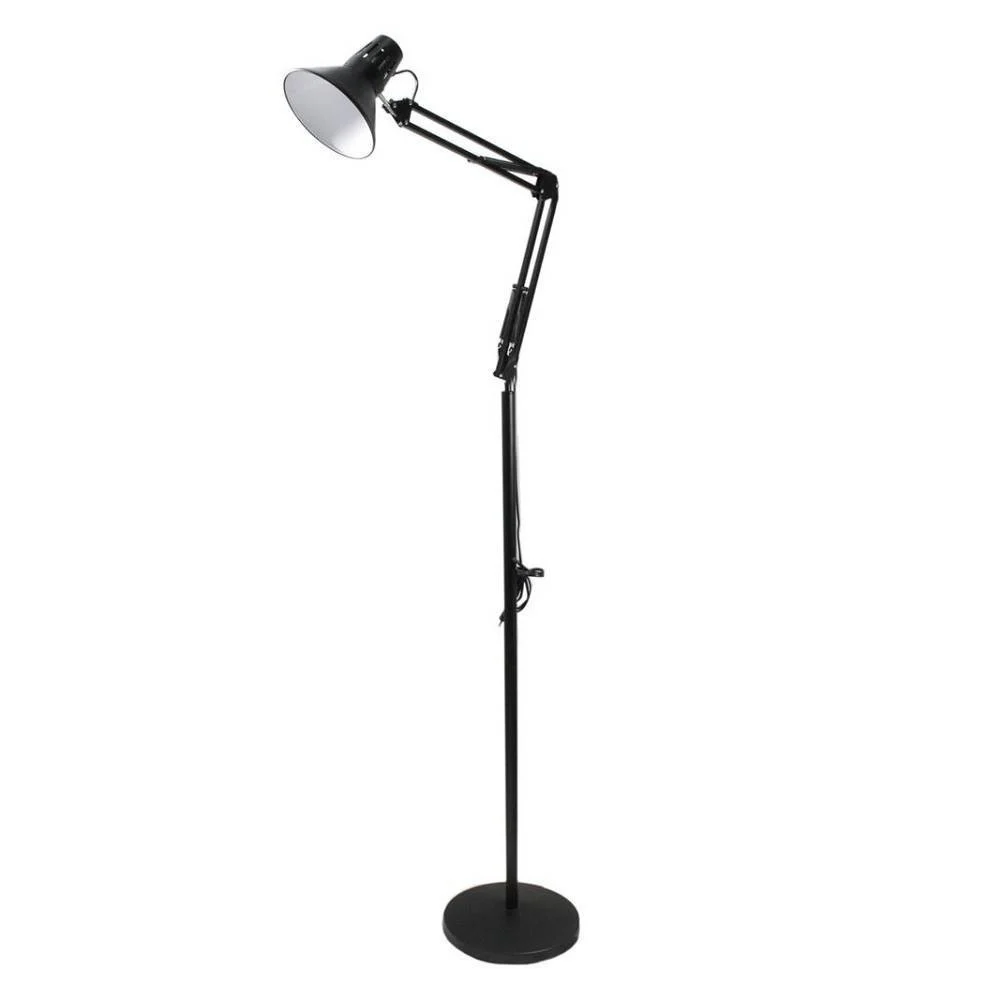 LAMPADA A PIANTANA DA TERRA BRACCIO ORIENTABILE LUCE LETTURA IN METALLO E27 D15 - TrAdE Shop Traesio