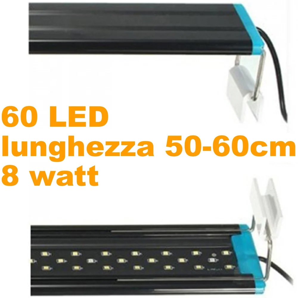 LAMPADA D113 LUCE PLAFONIERA ALLUNGABILE LED PER ACQUARIO BORDO VASCA 8W - TrAdE Shop Traesio