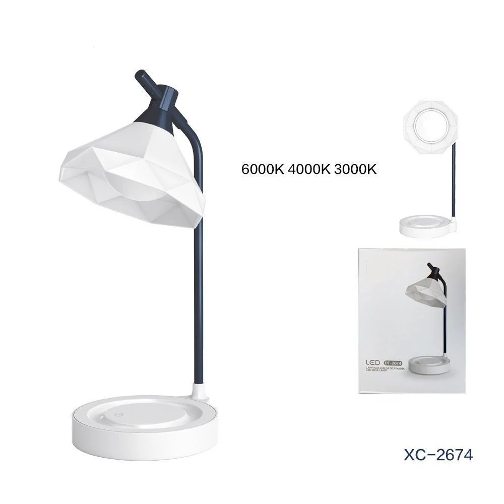 LAMPADA DA SCRIVANIA LED DIMMERABILE TOUCH DESIGN GEOMETRICO PIEGHEVOLE DT-2674