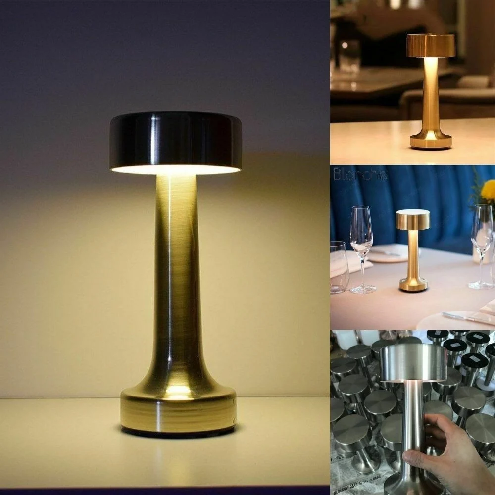 LAMPADA DA TAVOLO A LED VINTAGE RICARICABILE USB LUME LUCE CALDA PER BAR LOCALI - TrAdE Shop Traesio