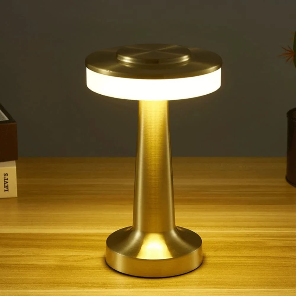 LAMPADA DA TAVOLO EFFETTO ORO RICARICABILE USB LUME LUCE CALDA PER BAR LOCALI - TrAdE Shop Traesio