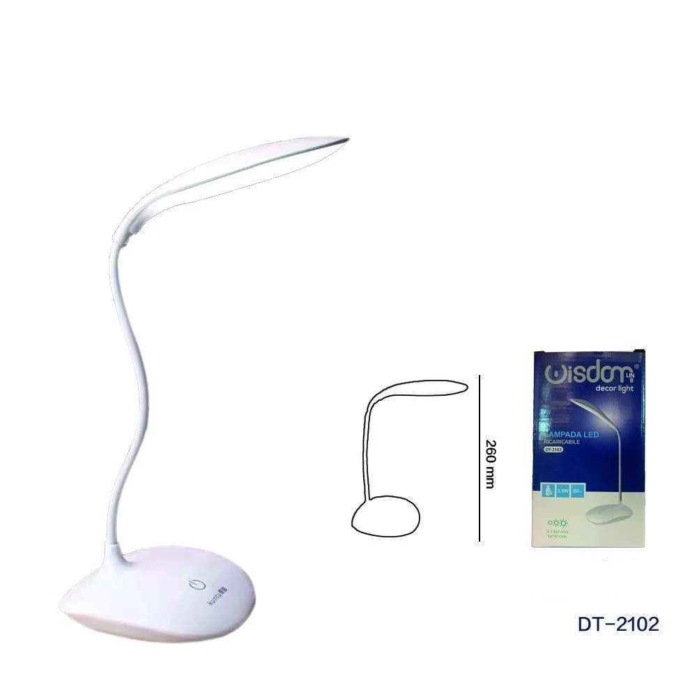 LAMPADA DA TAVOLO LED USB RICARICABILE DIMMERABILE TOUCH DESIGN MODERNO DT-2102