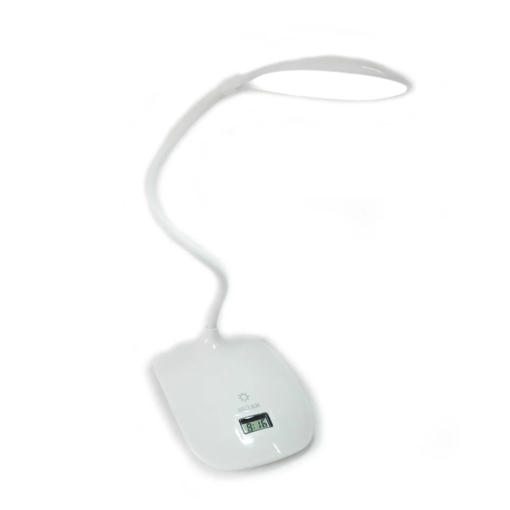 LAMPADA DA TAVOLO SCRIVANIA 8 LED LUCE RICARICABILE TOUCH CON OROLOGIO SNODABILE - TrAdE Shop Traesio