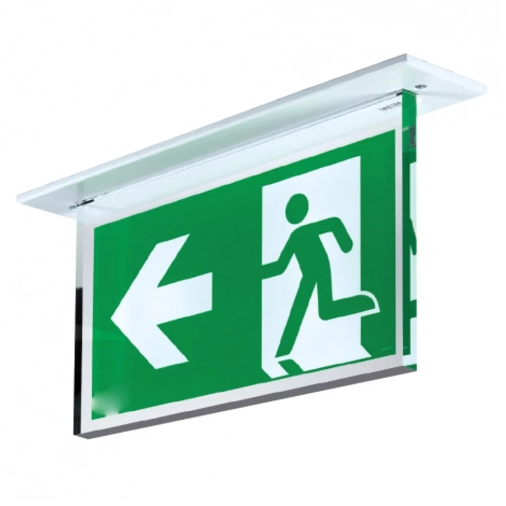 LAMPADA DI EMERGENZA LED OMINO FRECCIA SINISTRA 3W LUCE SICUREZZA CON PLAFONIERA - TrAdE Shop Traesio