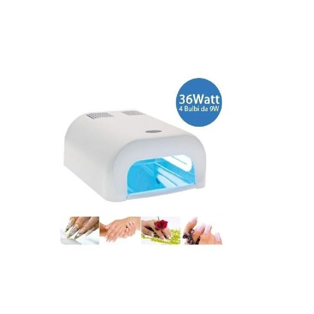 LAMPADA FORNETTO UV 36W 4 BULBI PER COLATA RICOSTRUZIONE UNGHIE NAIL ART TIMER - TrAdE Shop Traesio