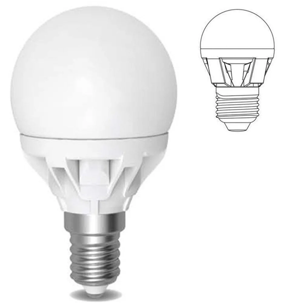 LAMPADA LED 6W WATT E14 490 LUMEN BIANCO CALDO 3000°K SFERA GLOBO OPACA - TrAdE Shop Traesio