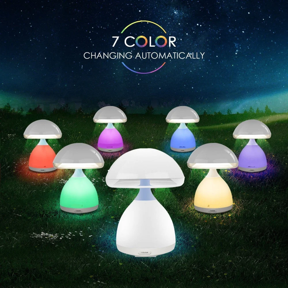 LAMPADA LED RGB A FUNGO COLORI CROMOTERAPIA TAVOLO COMODINO 7 COLORI SENZA FILI - TrAdE Shop Traesio