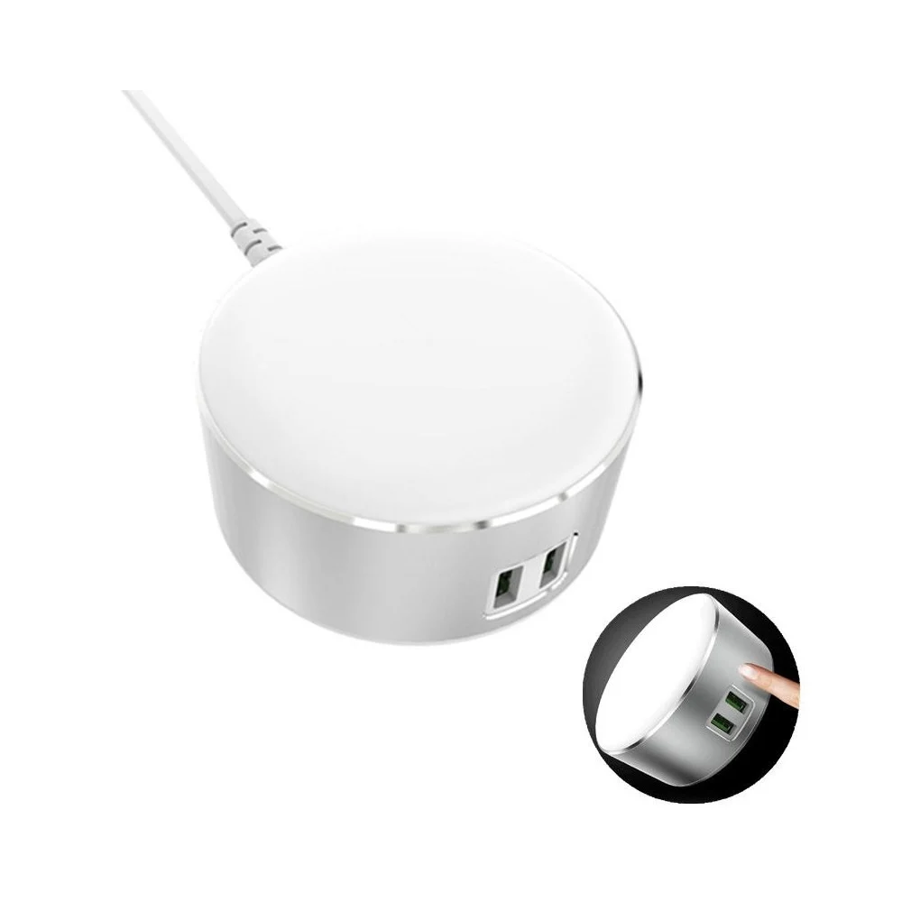 LAMPADA LED TOUCH CON CARICABATTERIE 2 PORTE USB DA VIAGGIO PER IOS ANDROID - TrAdE Shop Traesio