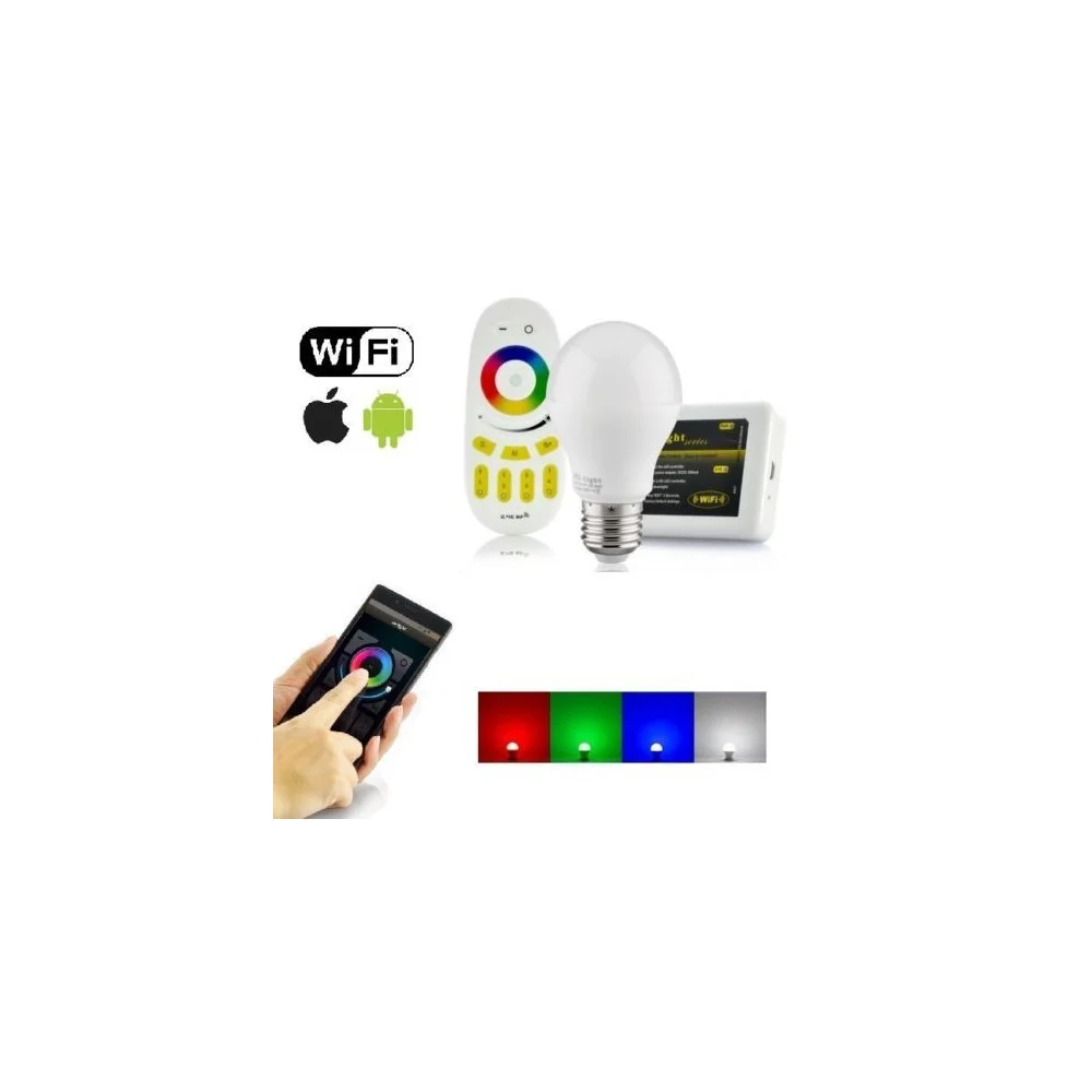 LAMPADA LED WIFI LUCE BIANCA RGB MULTICOLOR E27 TELECOMANDO RF MODULO SMARTPHONE - TrAdE Shop Traesio