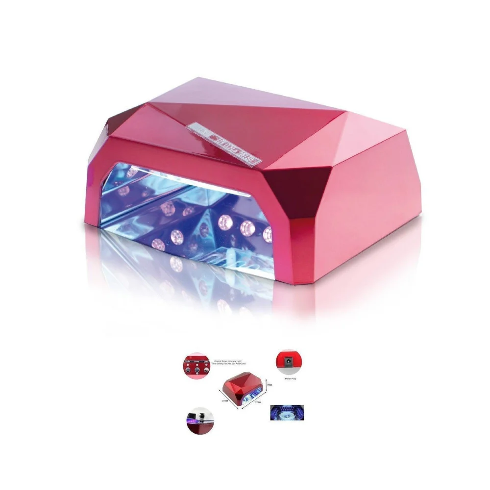 LAMPADA UV LED RICOSTRUZIONE UNGHIE NAILART CON TIMER 18W DIAMANTE FORNETTO CCFL - TrAdE Shop Traesio