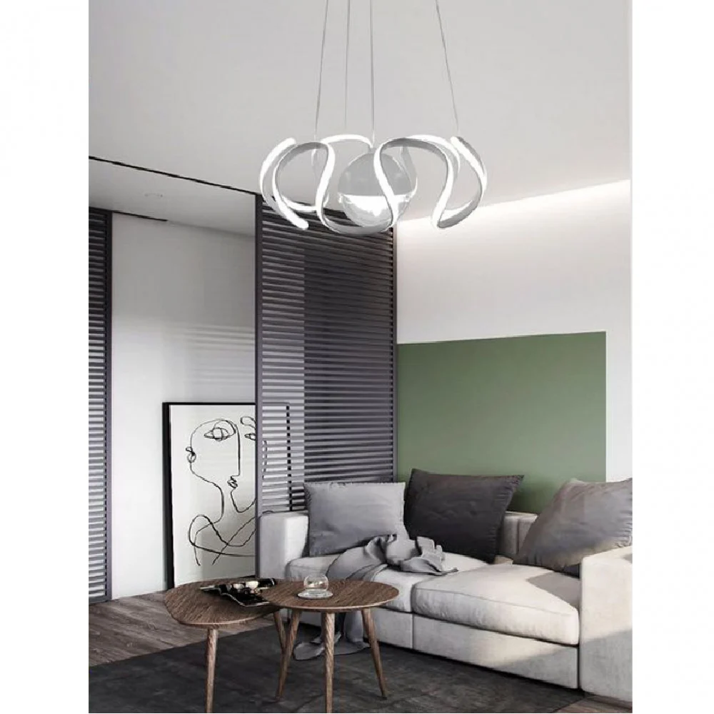 LAMPADARIO A SOSPENSIONE 78 WATT LED SPIRALE 2.0 BIANCO LUCE FREDDA 6500K LP-11B
