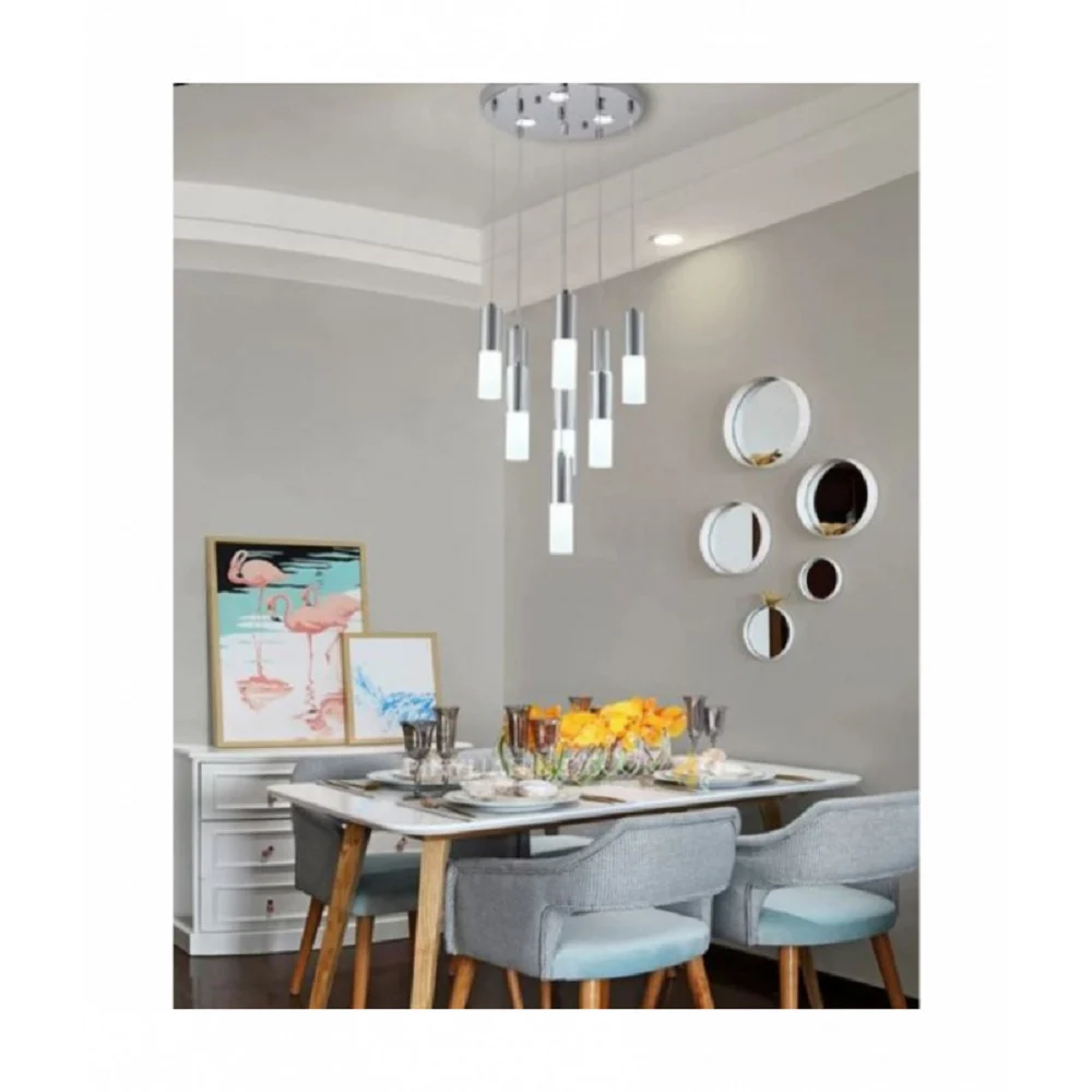 LAMPADARIO A SOSPENSIONE CILINDRI DESIGN A CASCATA LAMPADA SOFFITTO PENDENTI B13 - TrAdE Shop Traesio