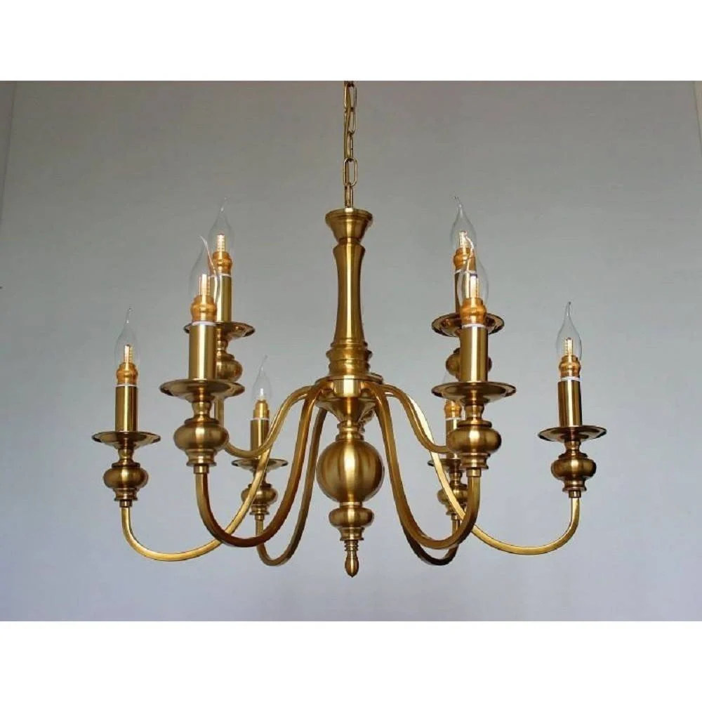 LAMPADARIO DA SOFFITTO DESIGN CLASSICO 8 BRACCI EFFETTO OTTONE VINTAGE 6097 A32 - TrAdE Shop Traesio
